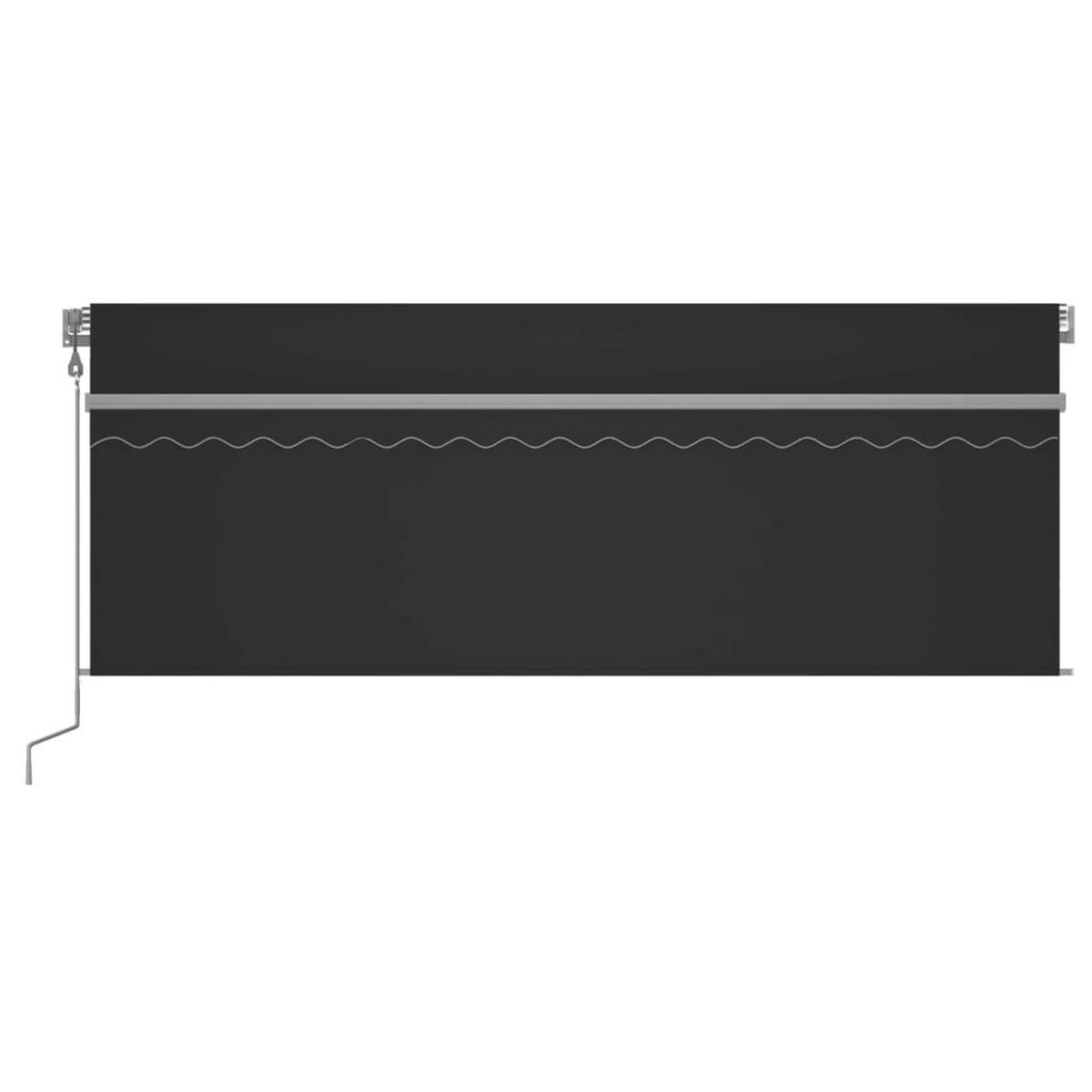 MARKISE Automatisch Einziehbar Mit Volant 4/3 M Anthrazit - Anthrazit, Metall (400/300cm) - vidaXL