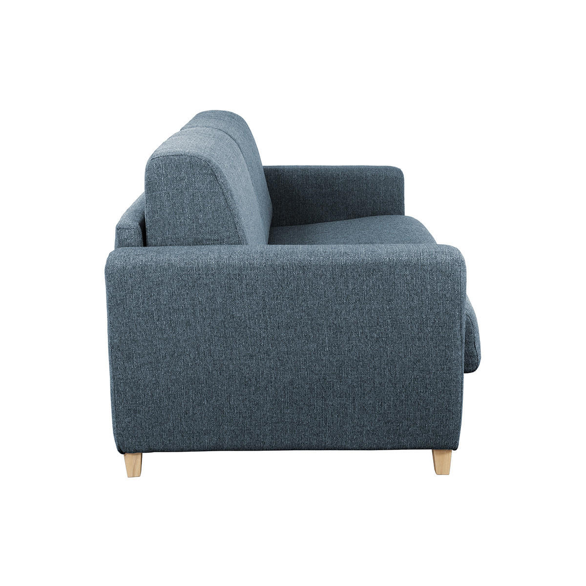 SCHLAFSOFA Skandinavisch Blau Holz GRAHAM - Blau, Textil (100/88/195cm) - Miliboo