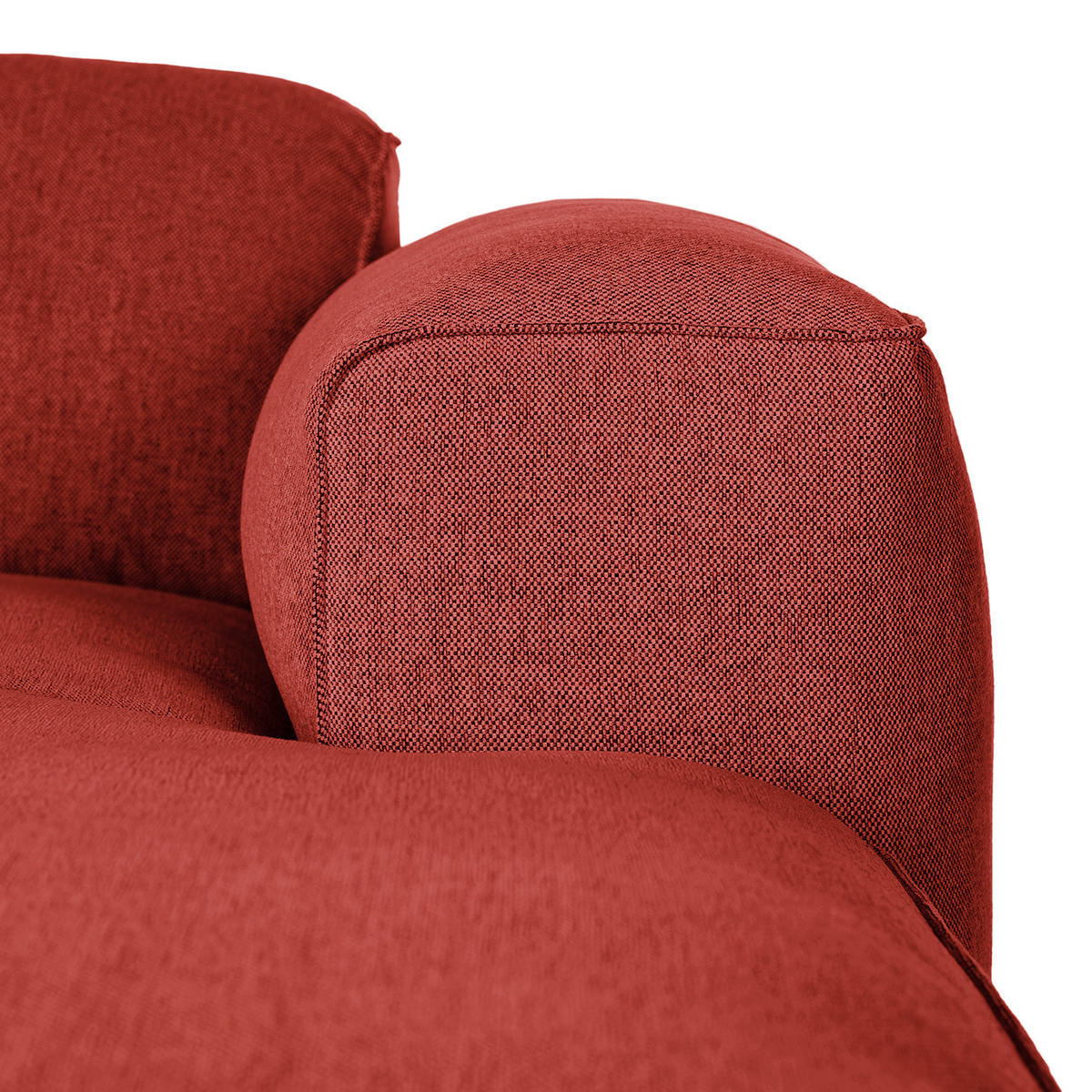 ECKSOFA mit Chaiselongue - Rot/Schwarz, Kunststoff/Textil (290/173cm) - home24