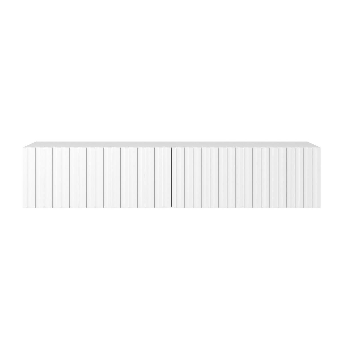 TV-HÄNGEBOARD Telire weiß mit Lamellenfronten 140 cm - Weiß, Holzwerkstoff (140/30/31.6cm) - Selsey