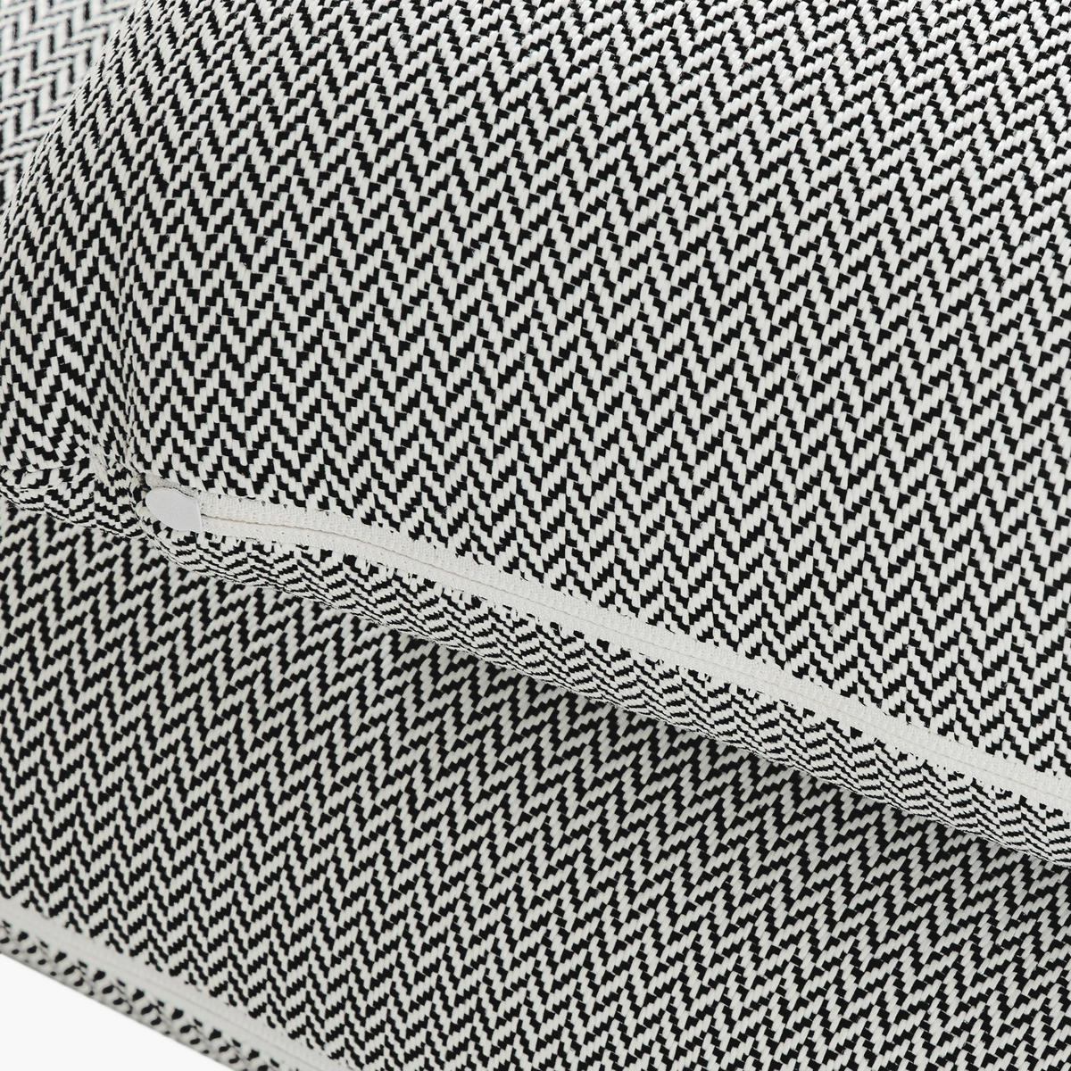 GARTENKISSEN RAMBE Dekokissen mit Füllung, 40x35 cm, Outdoorgeeignet, Schwarz - Schwarz/Weiß, Textil (40/35cm) - KONSIMO®