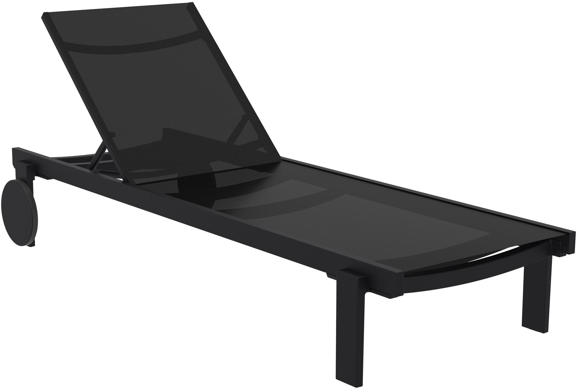 SONNENLIEGE Rune Rollen klappbar 74x190x31cm Metall Schwarz Gartenliege - Schwarz, Metall (74/31/190cm) - DELUKE