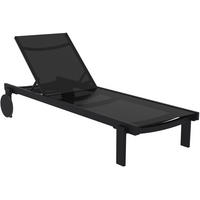 SONNENLIEGE Rune Rollen klappbar 74x190x31cm Metall Schwarz Gartenliege - Schwarz, Metall (74/31/190cm) - DELUKE