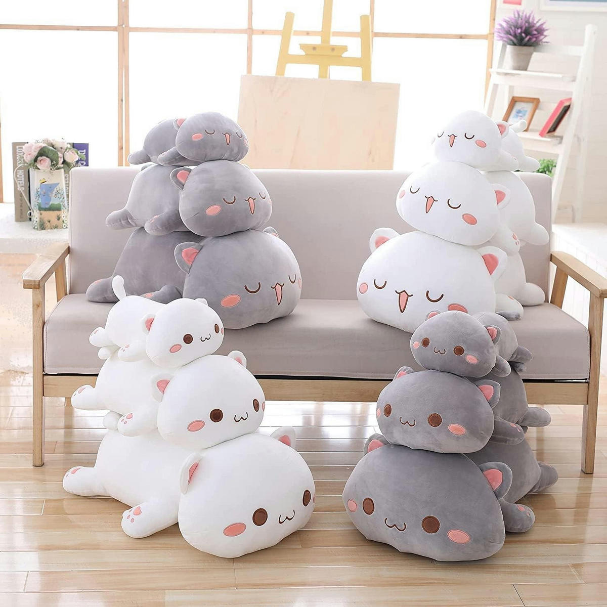PLÜSCHTIER Katze, weiß - Weiß, Textil (20/30cm)