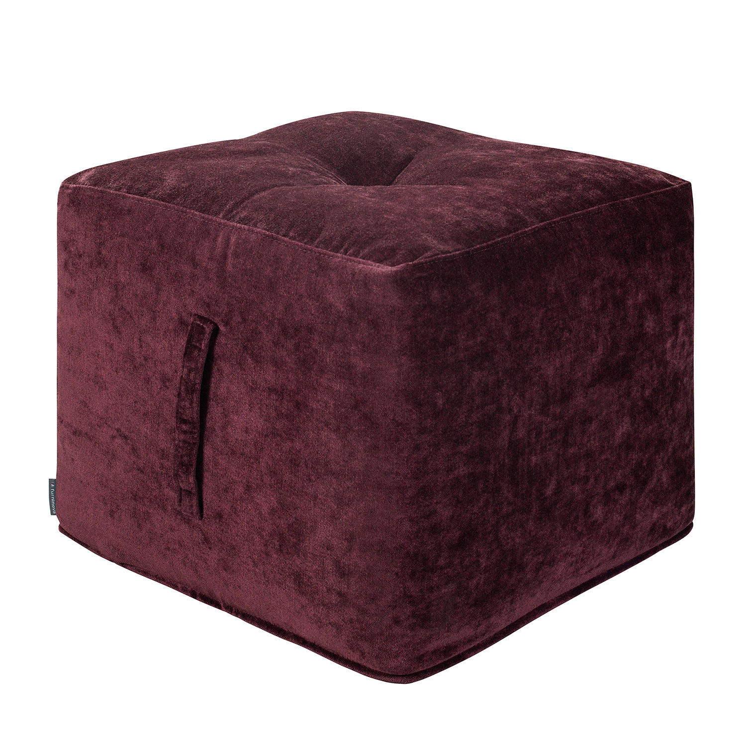 SITZWÜRFEL - Samt - Zwetschgefarben, Textil (47/42/47cm) - home24