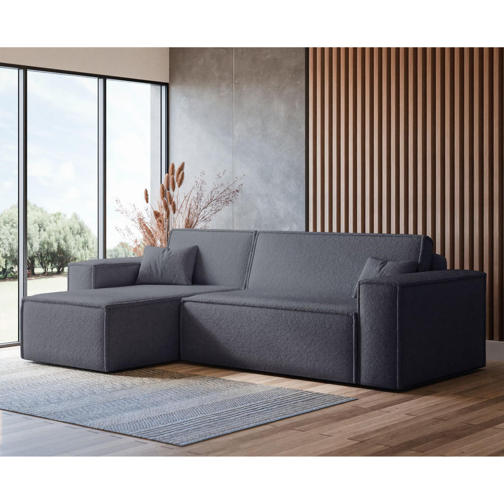 Thumbnail - Selsey Ecksofa, Dunkelgrau, Textil, 4-Sitzer, einmalig seitenverkehrt montierbar,L-Form, 244x145 cm, Wohnzimmer, Sofas &...