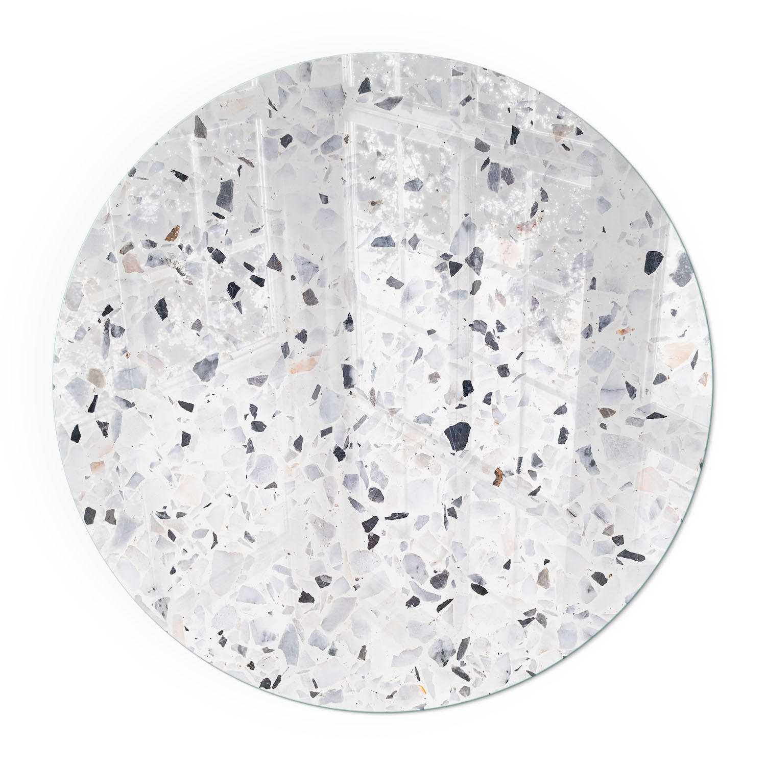 GLASPLATTE für Kamin Ø 90 cm - Weiß, Glas (90/90/0.4cm) - TULUP