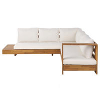 LOUNGE-SET 5-Sitzer hellbraun rechtsseitig Marettimo - Hellbraun, Holz - Beliani