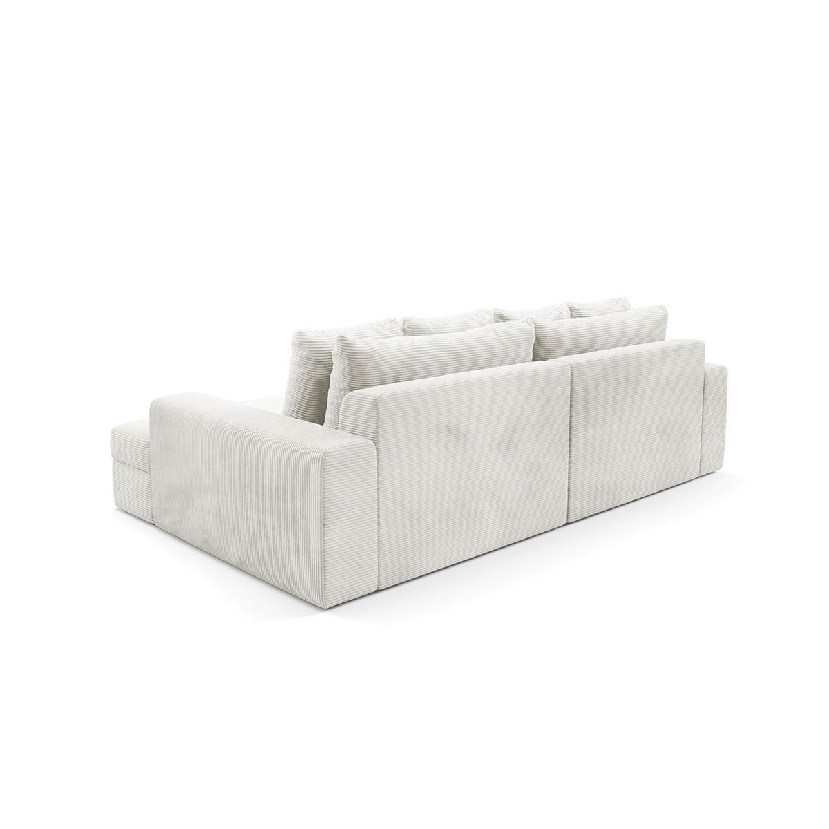 ECKSOFA Paola 3 Sitzplätze Cremeweiß - Weiß, Holz (272/167cm) - Petits-meubles