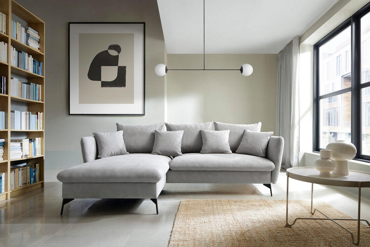 ECKSOFA VITON Grau 258x167x91 cm - Grau, Textil (258/167cm) - FURNLUX