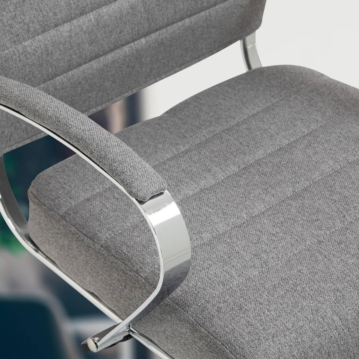 BÜROSTUHL Rynex Stoff grau - Chromfarben/Grau, Textil/Metall (57/100/62cm) - TPFLiving
