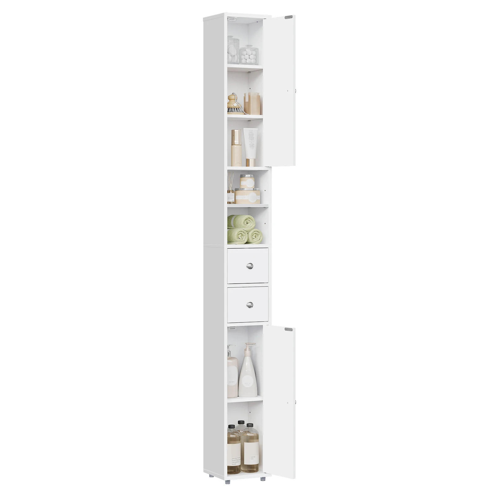 HOCHSCHRANK 20/180/20 cm schmal MDF weiß Aufbewahrung - Weiß, Holz (20/180/20cm) - Coonoor