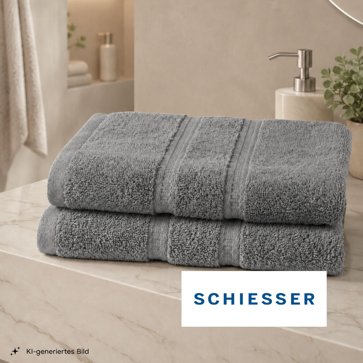 FROTTIERSET Las Palmas - 8-teilig - Anthrazit - Anthrazit, Textil (50/100cm) - SCHIESSER