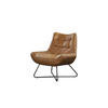 SESSEL SNOOZE Braun Leder - Dunkelbraun/Silberfarben, Leder (82/93/76cm) - KAWOLA