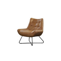 SESSEL SNOOZE Braun Leder - Dunkelbraun/Silberfarben, Leder (82/93/76cm) - KAWOLA