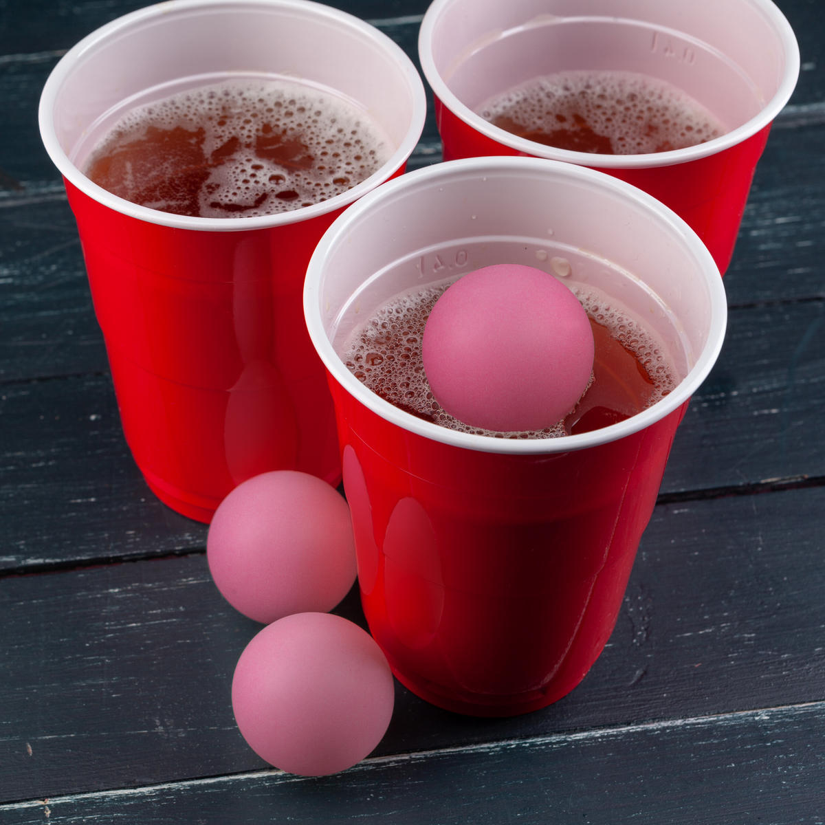 100XLOPTIČKY na pivo Pong - pink, plast (4/4/4cm) - Relaxdays