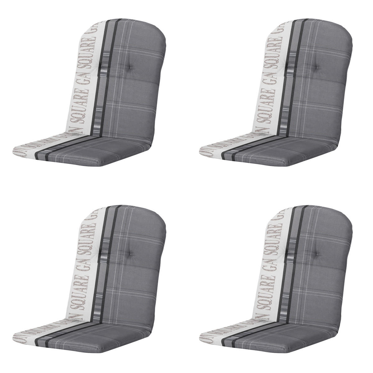 GARTENSTUHLKISSEN Madison 96/45 cm 4er-Set - Grau, Textil (45/8/96cm) - Madison