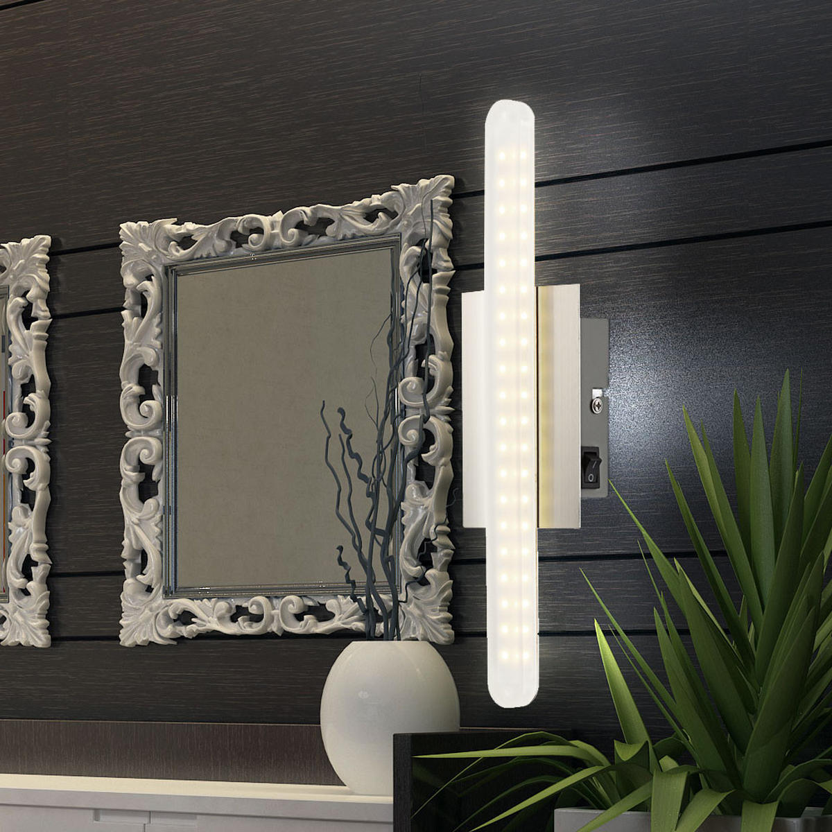 LED WANDLEUCHTE Metall Silber Matt - Silberfarben, Metall (7/5/30cm) - Globo Lighting