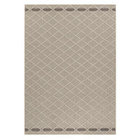 TEPPICH Outdoor Flachgewebe Rauten-Muster Polypropylen Balkon Beige Rechteckig 160x230 - Beige, Textil (160/230cm) - KADIMA DESIGN