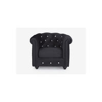 SESSEL mit gerader Rückenlehne - 1 Person - Samt, Stoff - Schwarz - - Schwarz, Textil (82/72/78cm) - Vente-Unique