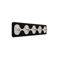 WANDGARDEROBE Rizar Schwarz 48/4.5/11.5 cm - Schwarz, Holz (4.5/11.5/48cm) - Present Time