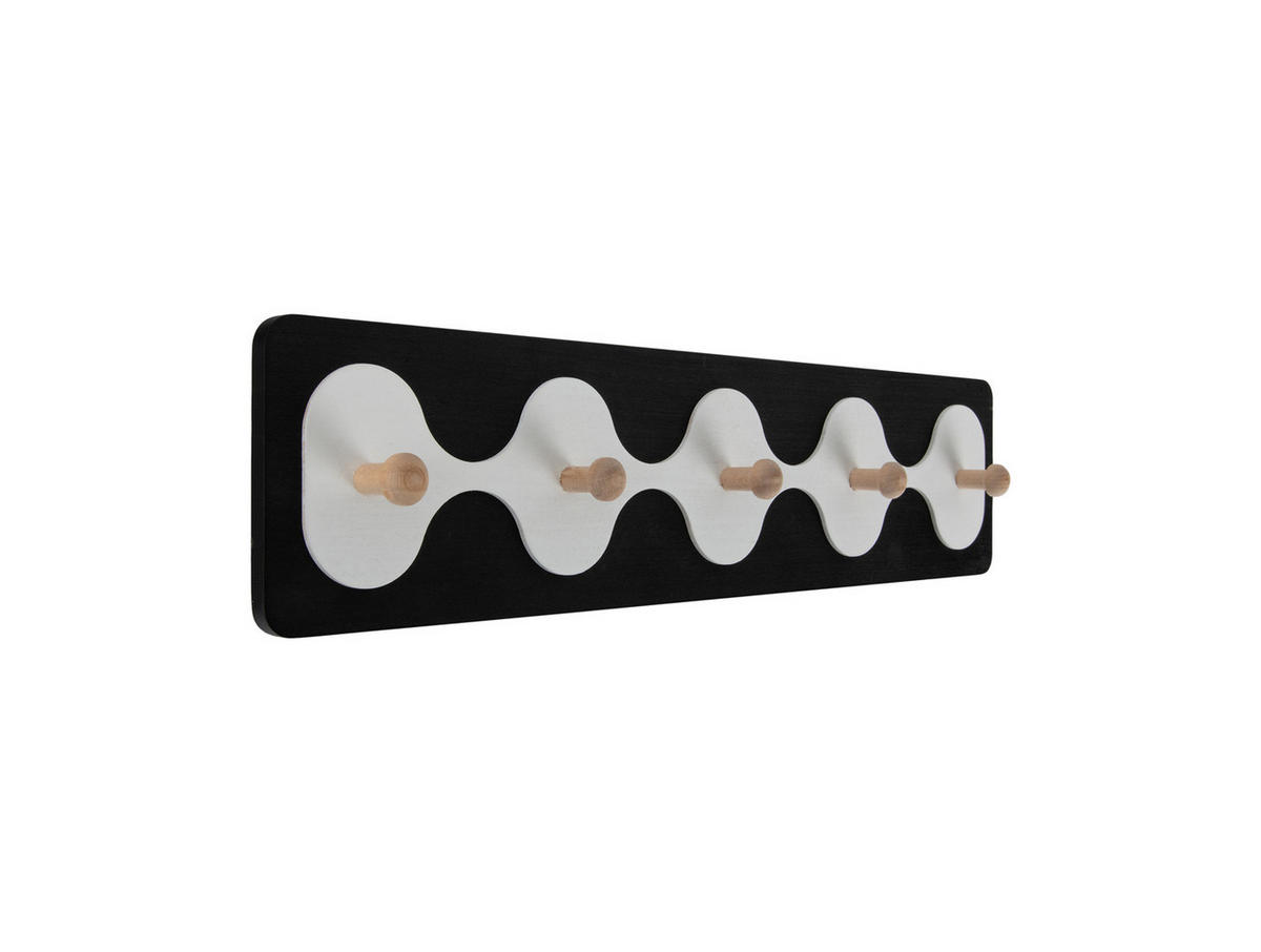WANDGARDEROBE Rizar Schwarz 48/4.5/11.5 cm - Schwarz, Holz (4.5/11.5/48cm) - Present Time