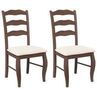 ESSZIMMERSTÜHLE Resz mit Kissen 2er-Set Braun-Creme - Creme, Holz (48/99/53.5cm) - DELUKE