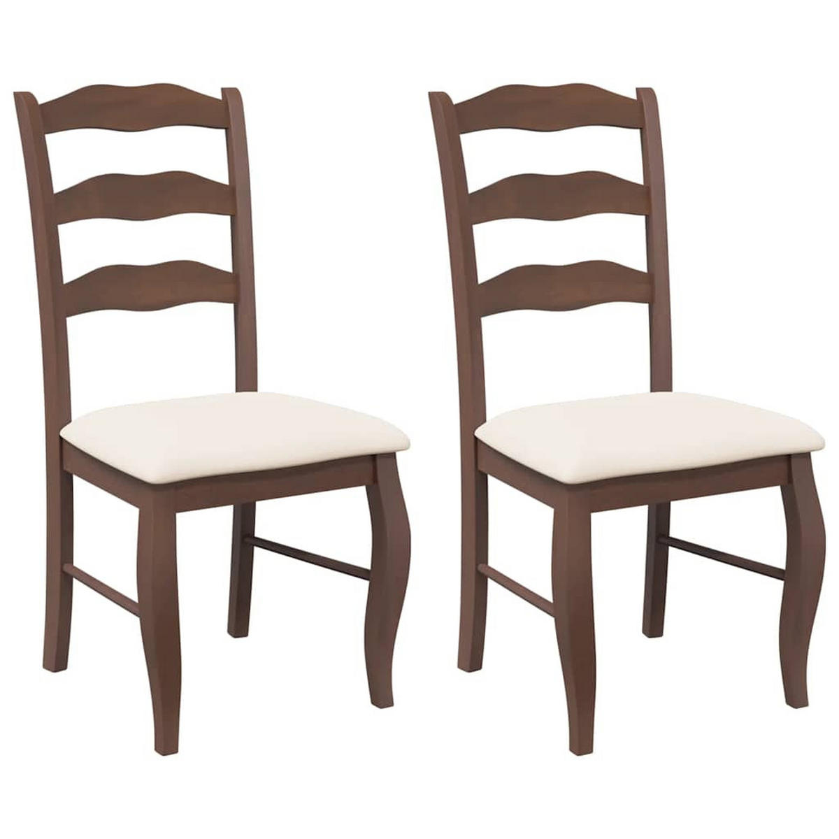 ESSZIMMERSTÜHLE Resz mit Kissen 2er-Set Braun-Creme - Creme, Holz (48/99/53.5cm) - DELUKE