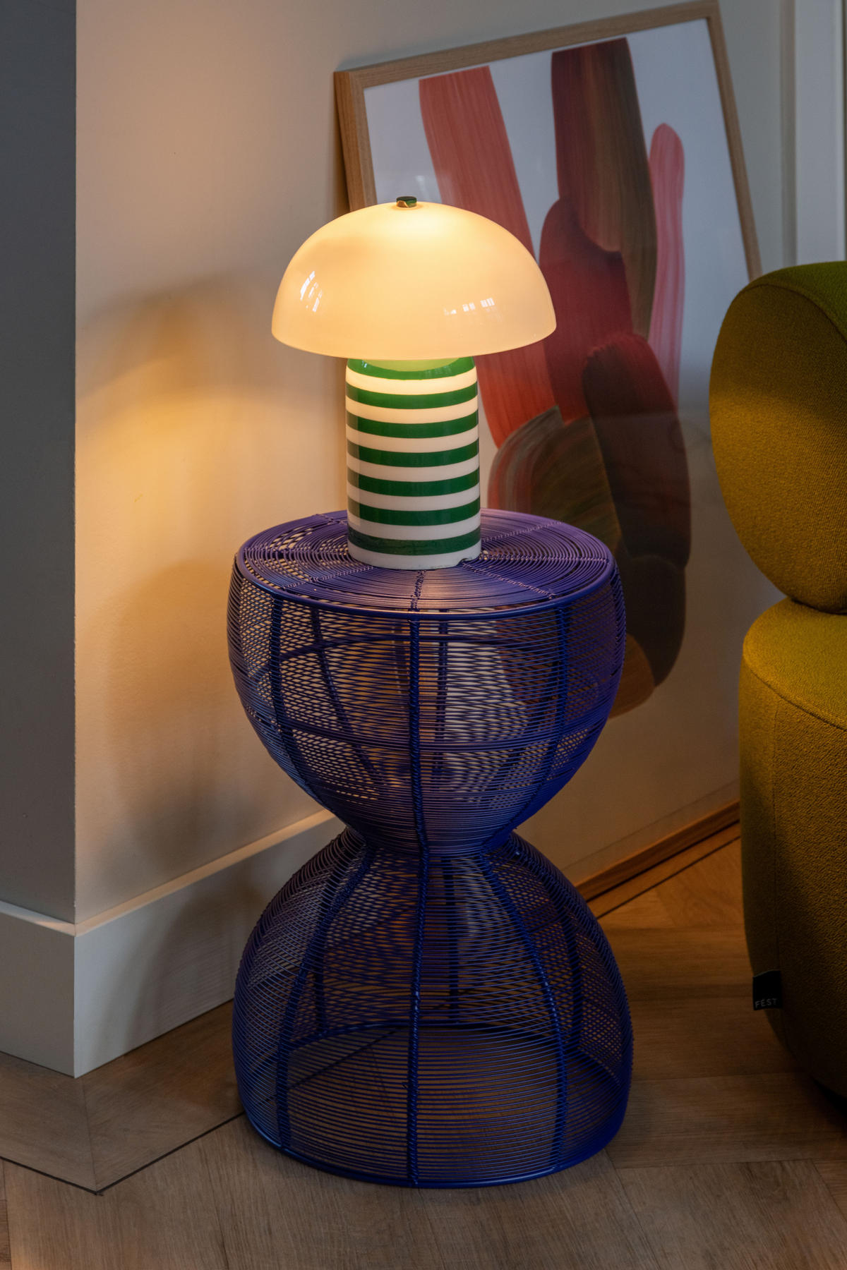 BEISTELLTISCH Cuerda Onda - Blau - 30/30/41 cm - Blau, Metall (30/30/41cm) - Leitmotiv