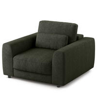 SESSEL - Schwarz/Grau, Kunststoff/Textil (116/80/117cm) - home24