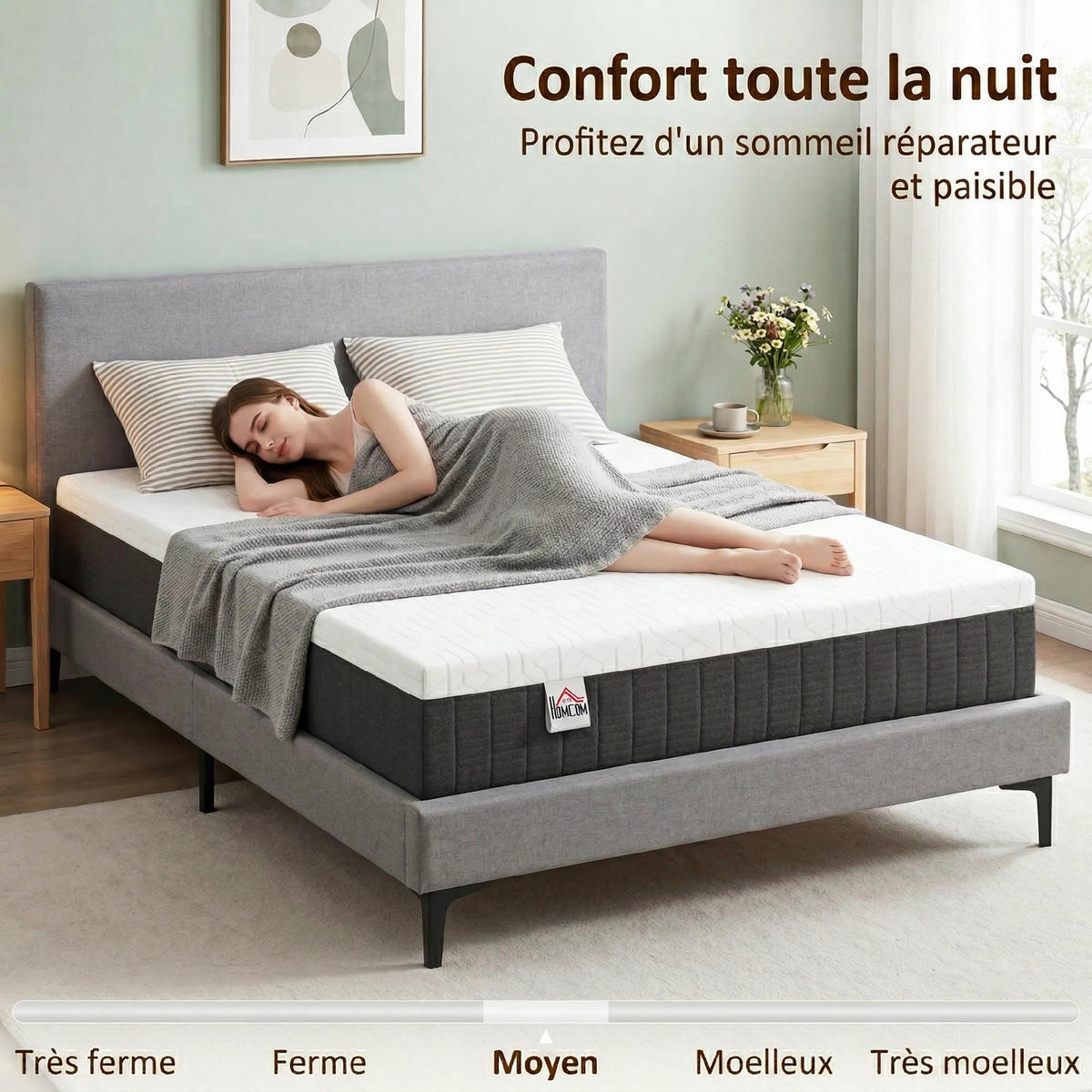 MATRATZE 140/190 cm DE-18537 - Grau, Textil (140/190cm) - ComfortXL
