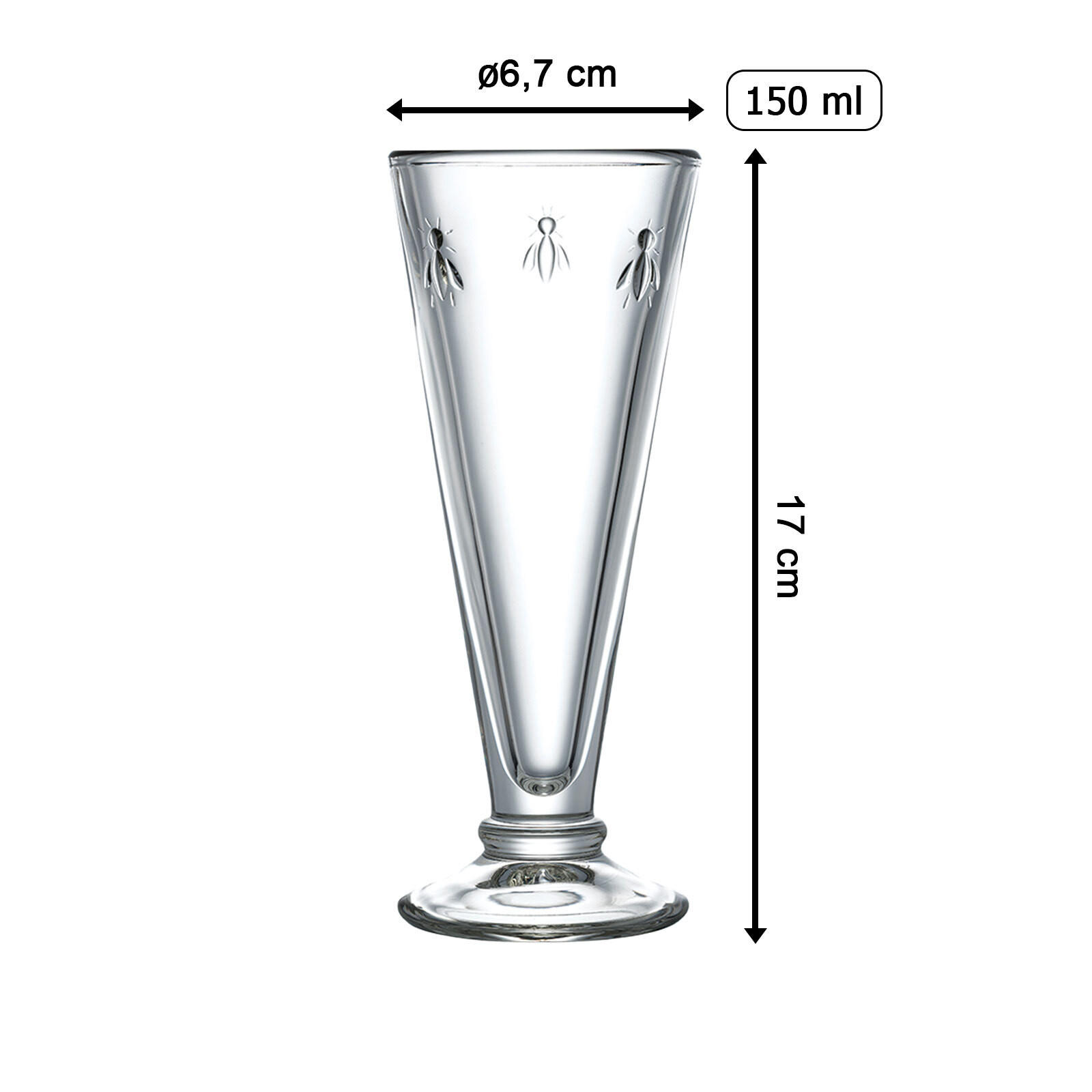 SEKTGLÄSER Biene Abeille transparent 150 ml 6er Set - Transparent, Glas (0.15L) - La Rochère