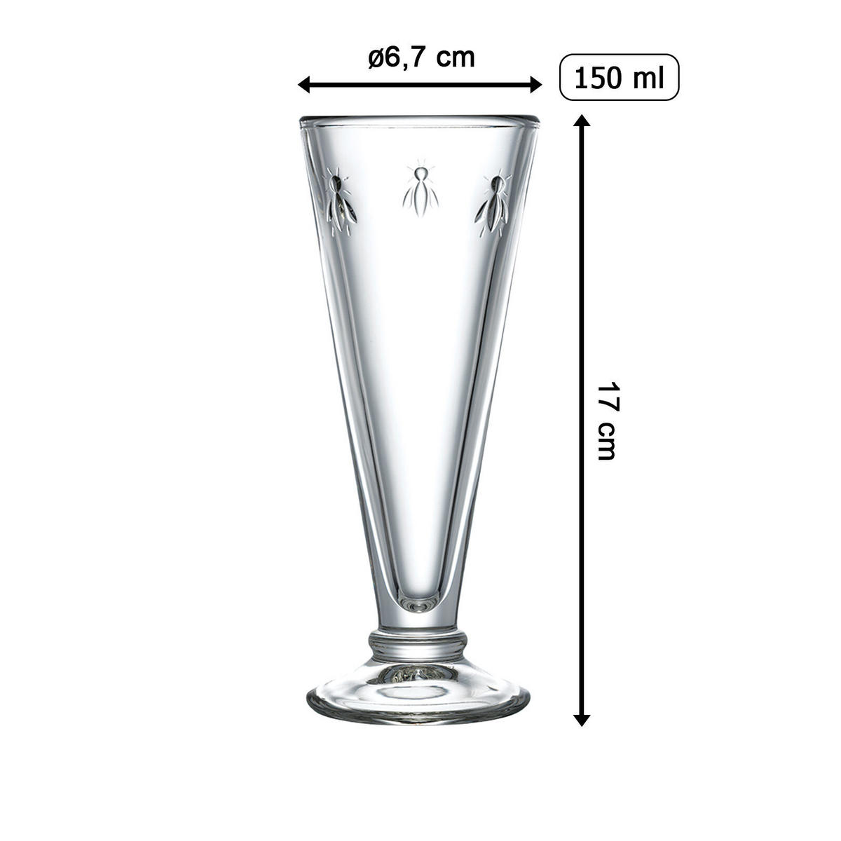 SEKTGLÄSER Biene Abeille transparent 150 ml 6er Set - Transparent, Glas (0.15L) - La Rochère