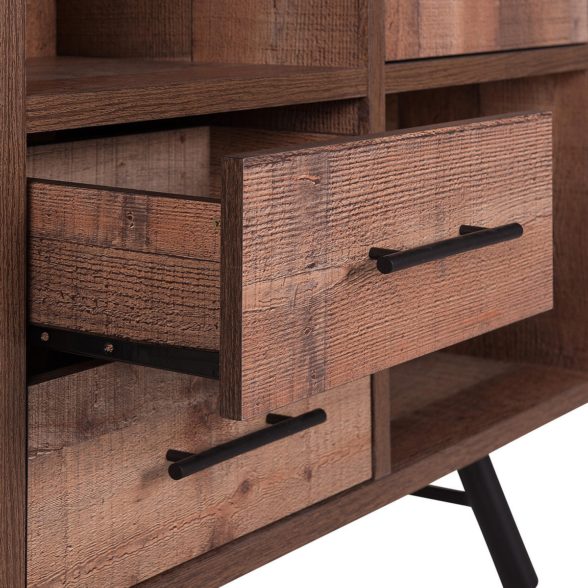 REGAL 4 Fächer Atlanta - Hellbraun, Holzwerkstoff (97/131/36cm) - Beliani