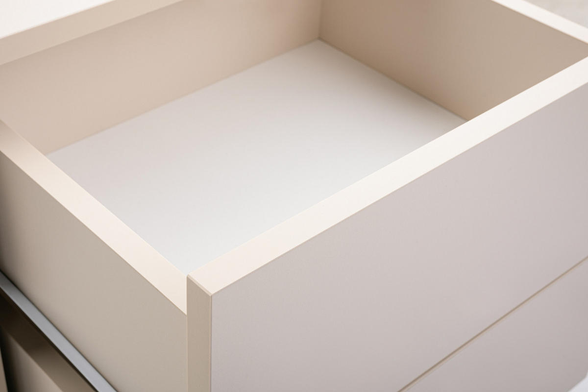 NACHTTISCH GENEVE 43/49/34 cm in Sandbeige - Beige, Holzwerkstoff (43/49/34cm) - Deine Möbel 24