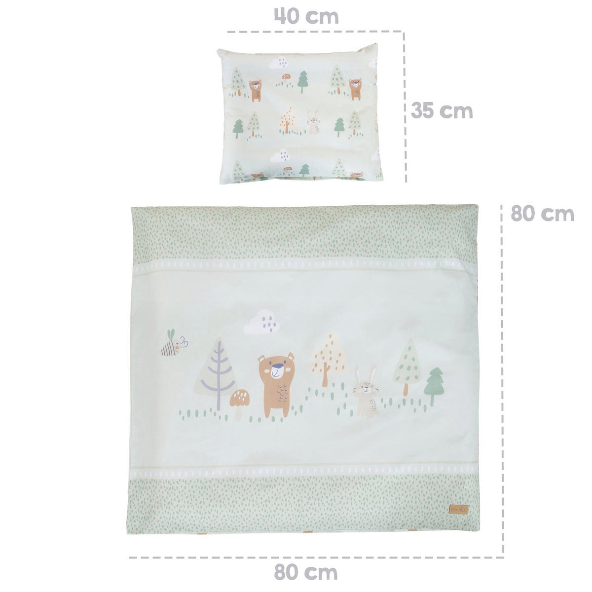 KINDERBETTWÄSCHE - Woodland Buddies - 80 x 80 cm - Grün, Textil (80/80cm) - Roba