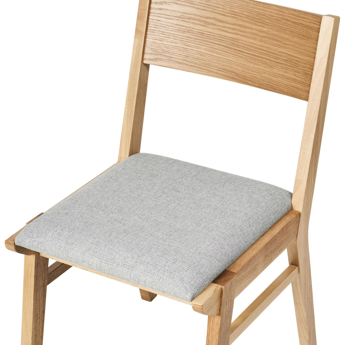 ESSZIMMERSTUHL 2er-Set Hellgrau Enola - Hellgrau/Braun, Holz (45/80/60cm) - Beliani