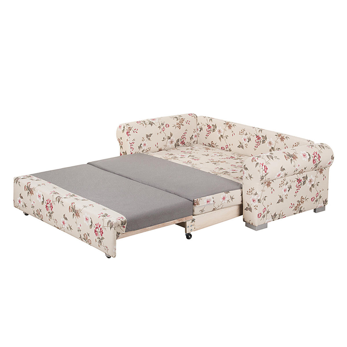 SCHLAFSOFA - Beige/Rosa, Textil (164/90/90cm) - home24