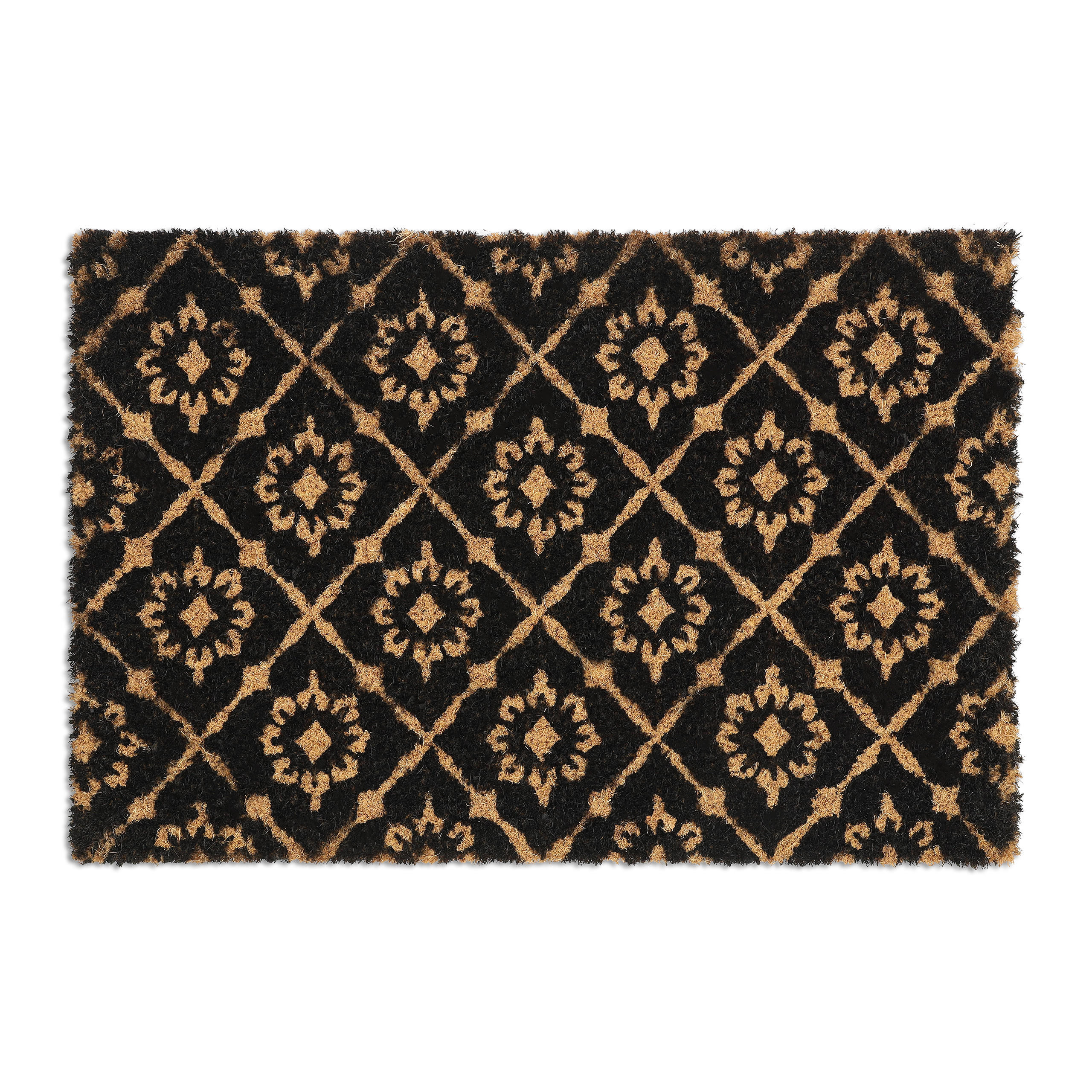 FUSSMATTE - Schwarz, Kunststoff/Textil (60/40cm) - Relaxdays