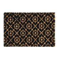 FUSSMATTE - Schwarz, Kunststoff/Textil (60/40cm) - Relaxdays