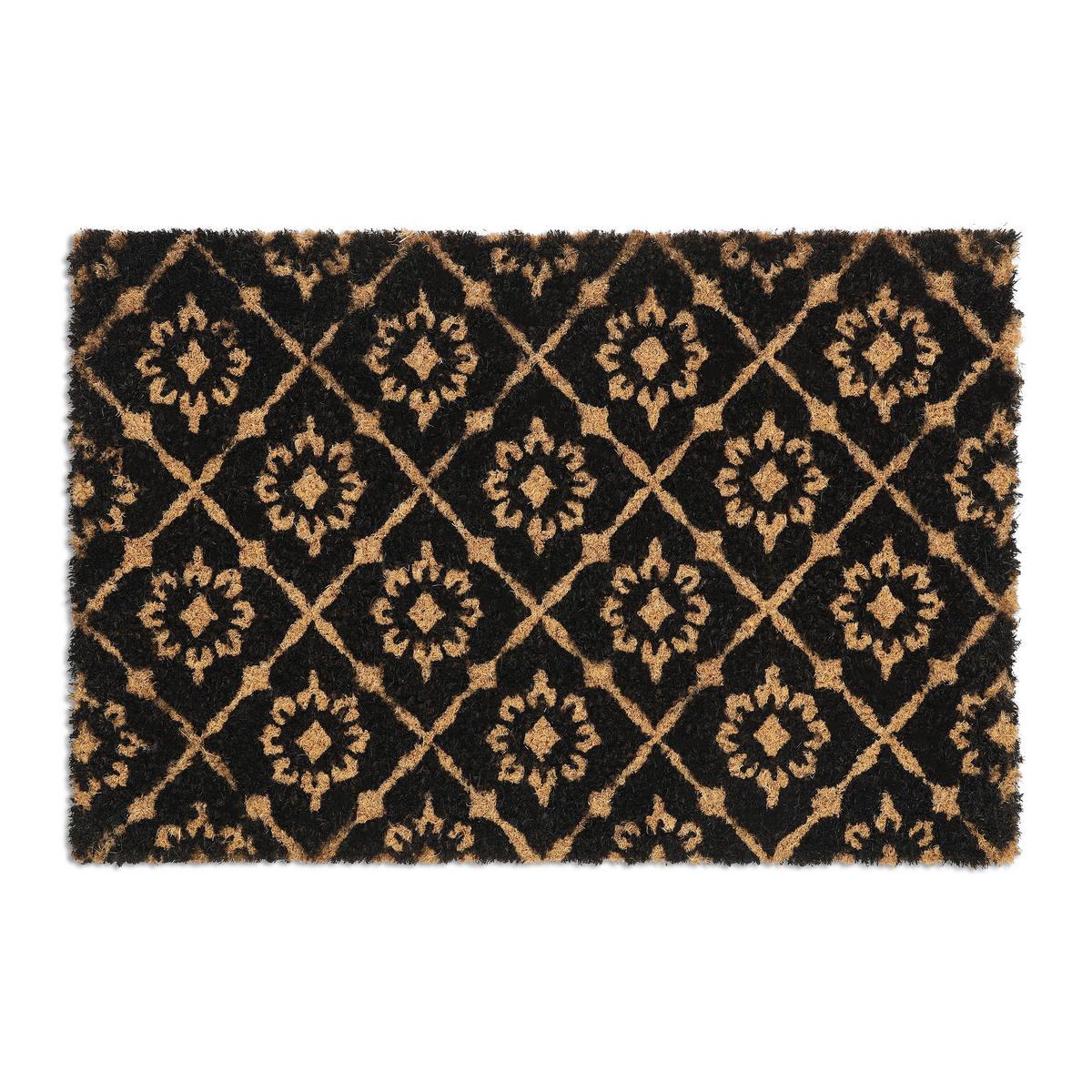 FUSSMATTE - Schwarz, Kunststoff/Textil (60/40cm) - Relaxdays