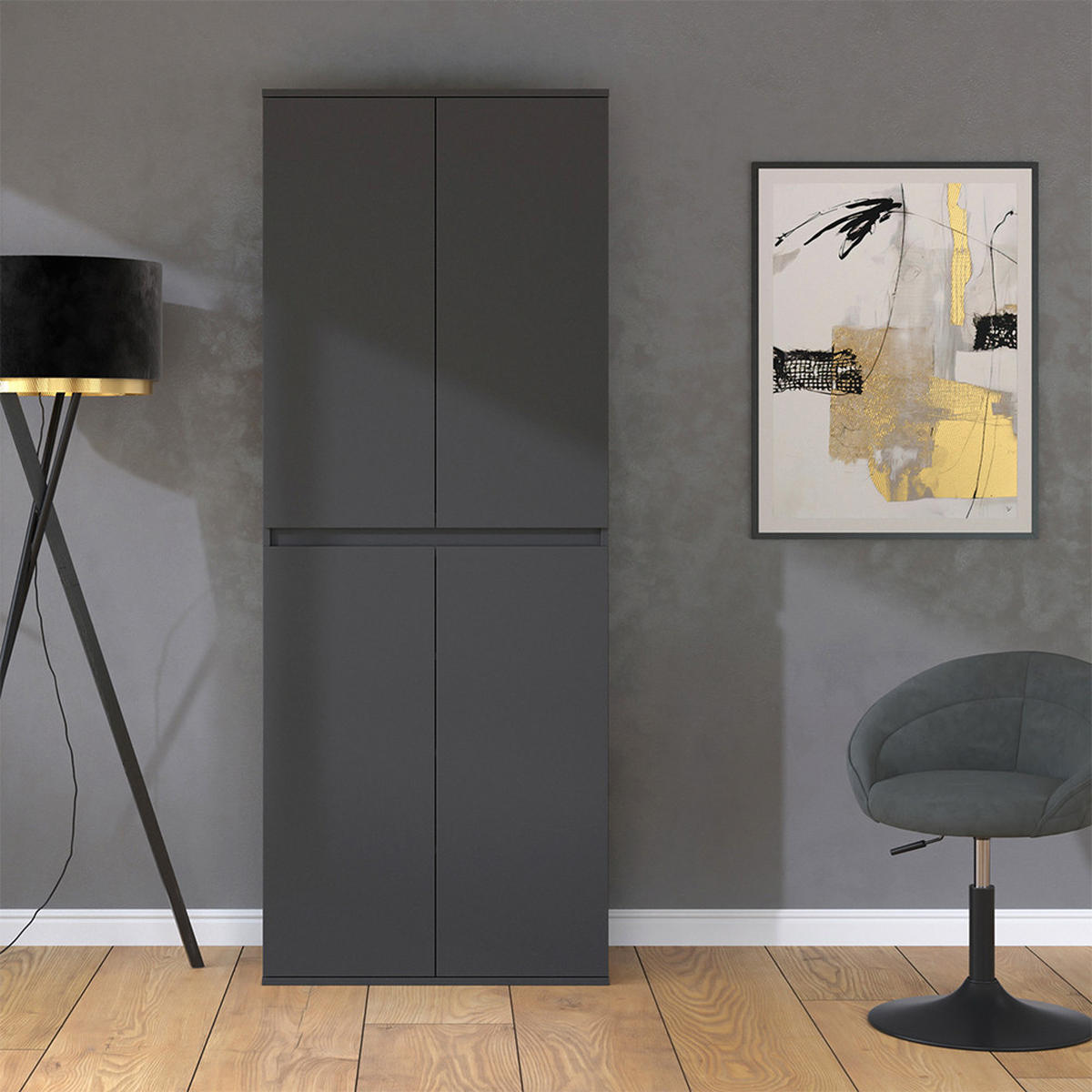 ŠATNÍ SKŘÍŇ Claus Antracit - antracitová, kompozitní dřevo (74/191.5/40cm) - Vicco