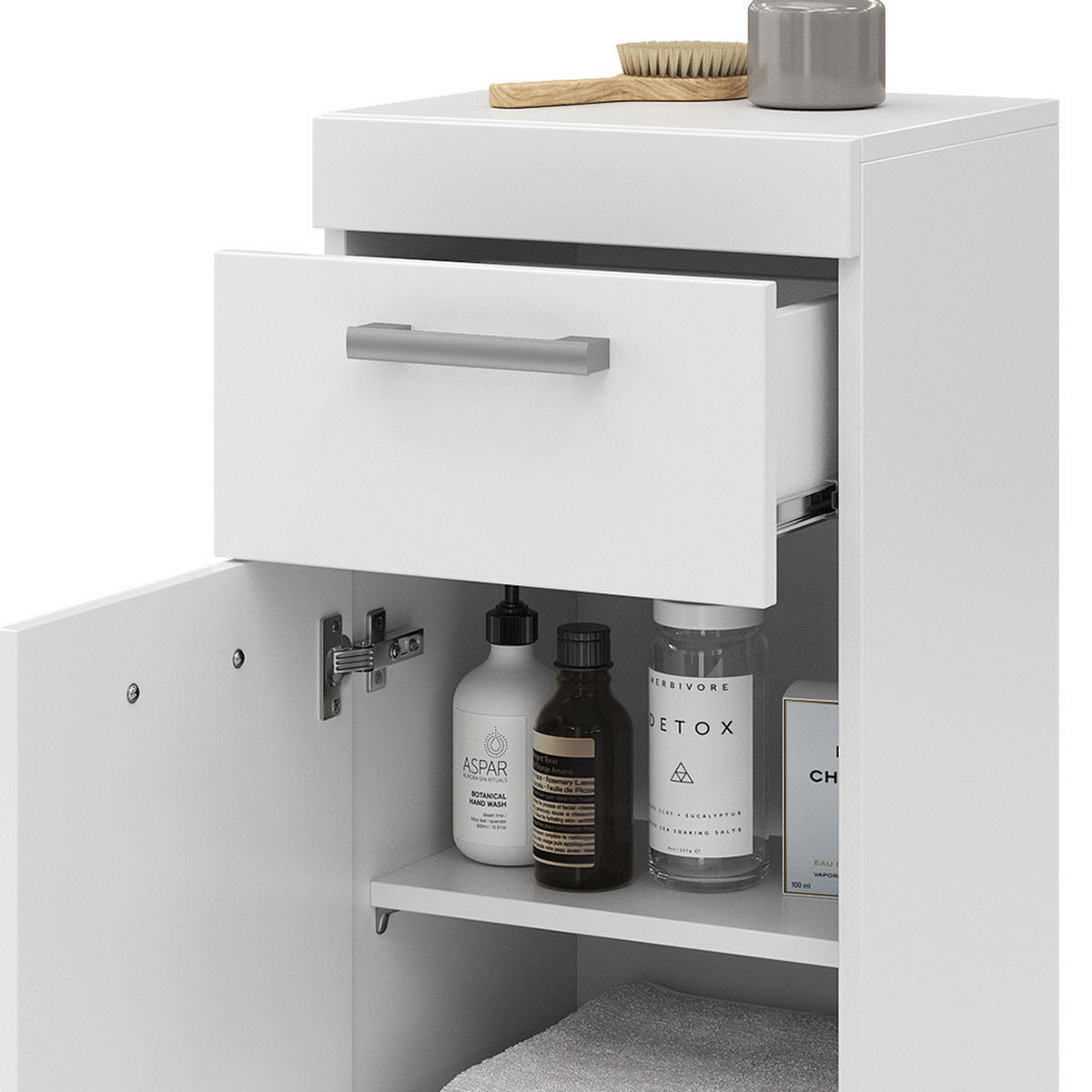 STŘEDNÍ SKŘÍŇKA Luna Bílá - bílá, kompozitní dřevo (37/79/32.6cm) - Vicco