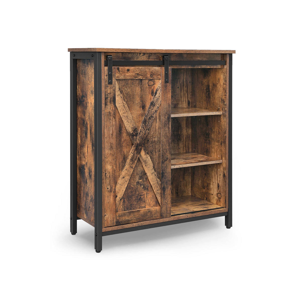 KÜCHENSCHRANK SIDEBOARD MIT SCHIEBETÜR - Braun, Holzwerkstoff (30/80/70cm) - Hansiro