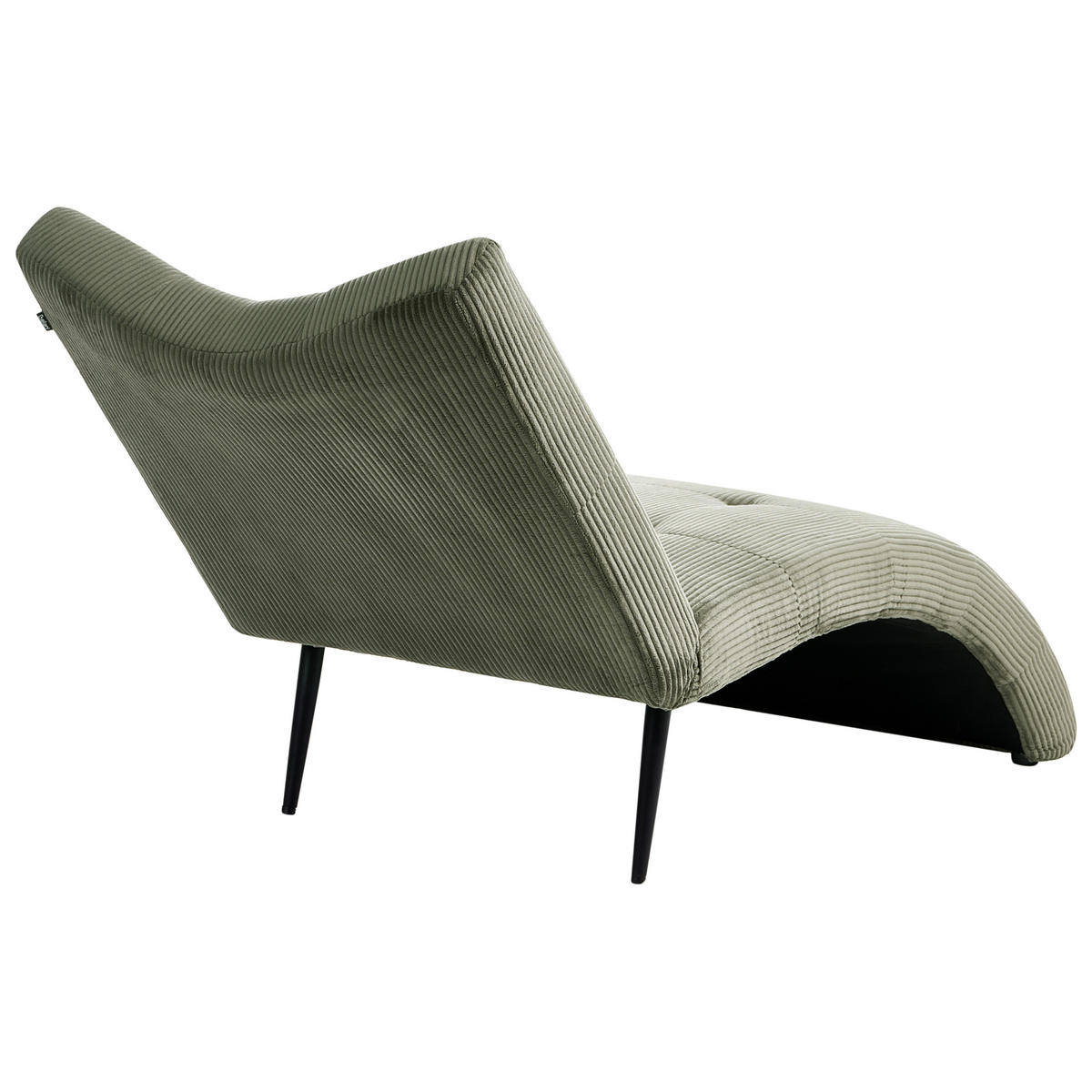 ČALOUNĚNÉ LEHÁTKO CHAISE LONGUE Manšestr Zelené Quilly - černá/zelená barva, textil (83/97/153cm) - Beliani