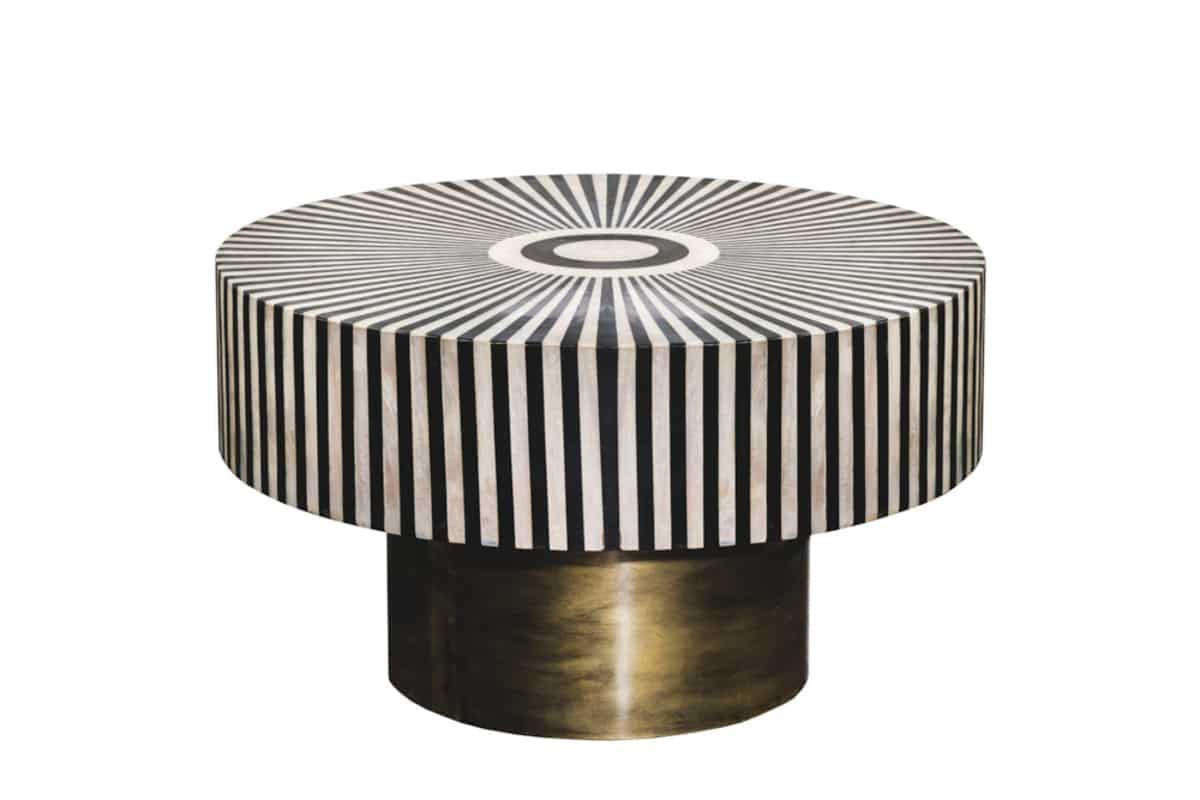 COUCHTISCH HARMONY NATURE rund Schwarz|Weiß 60cm - Schwarz/Weiß, Kunststoff/Metall (60/60/35cm) - riess-ambiente