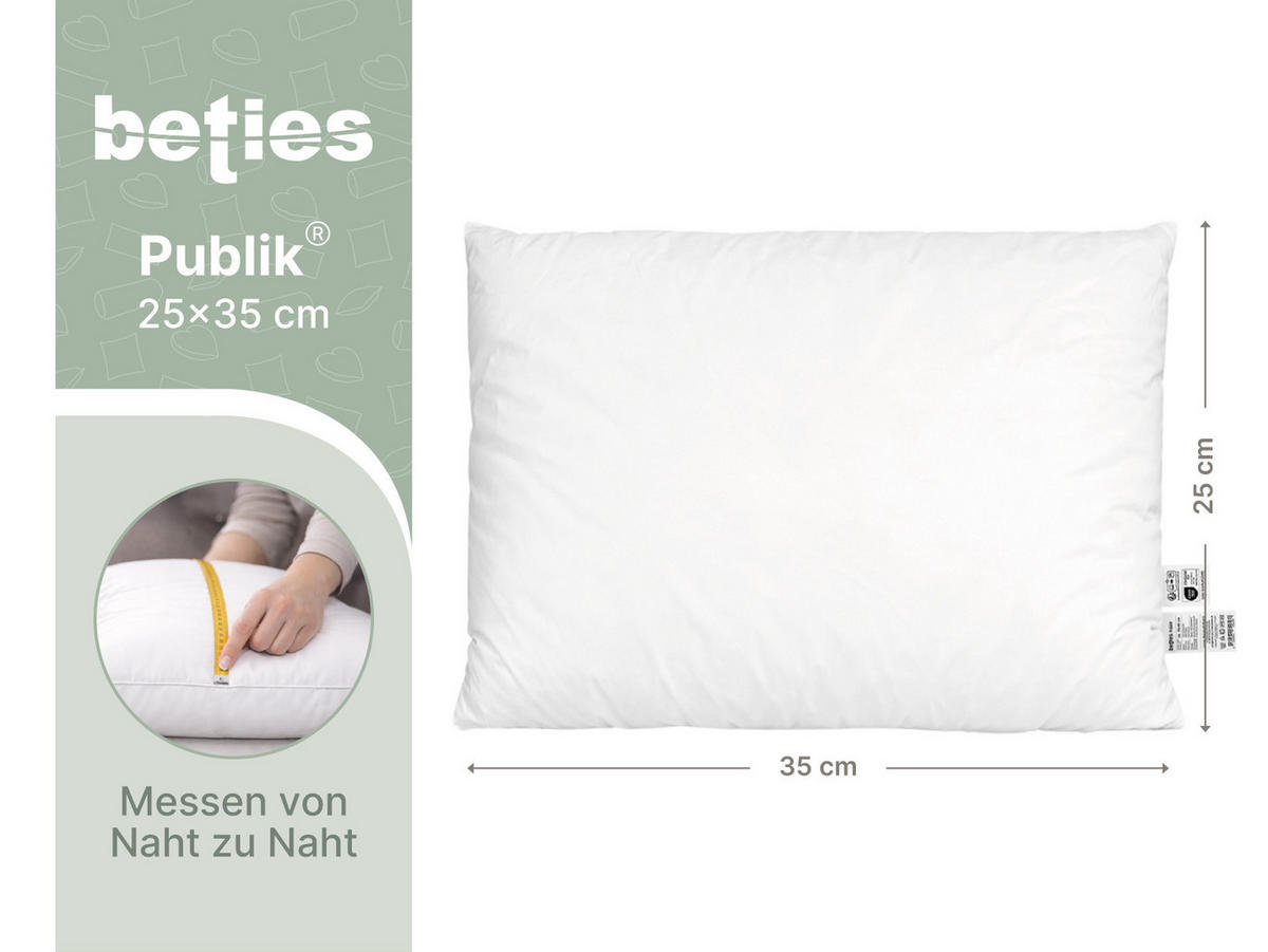 FEDERKISSEN Publik 25/35 cm - Creme, Textil (25/35cm) - beties Heimtextil