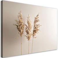 LEINWANDBILD Pampasgraspflanzen Natur Beige 90x60cm - Beige, Textil (90/60cm) - Feeby