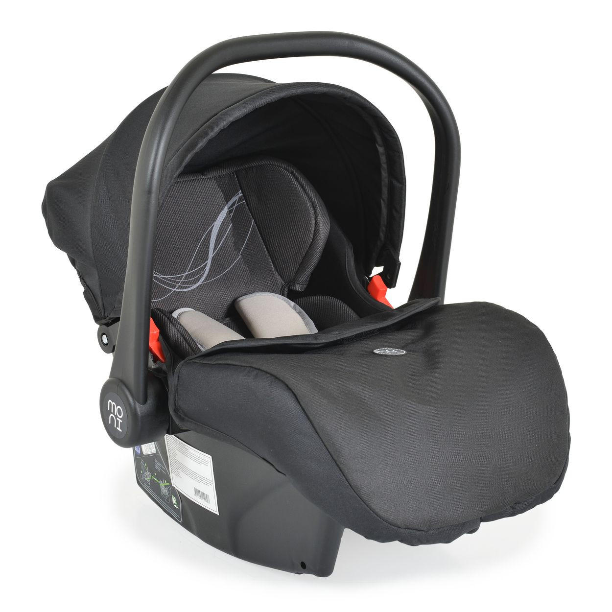 BABYSCHALE i-Size Multi (40 - 87cm) schwarz Gruppe 0+ Fußabdeckung Kopfstütze Gurt - Schwarz, Kunststoff (33/73/42cm) - Moni