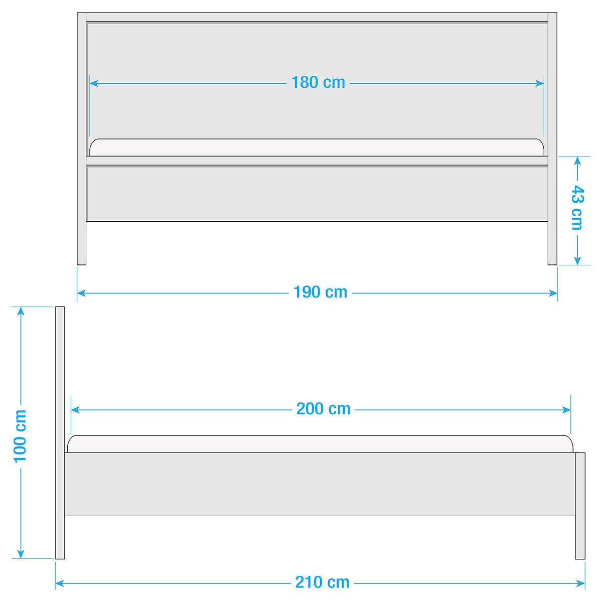 MASSIVHOLZBETT - Eiche massiv - Eichefarben, Holz (180/200cm) - home24